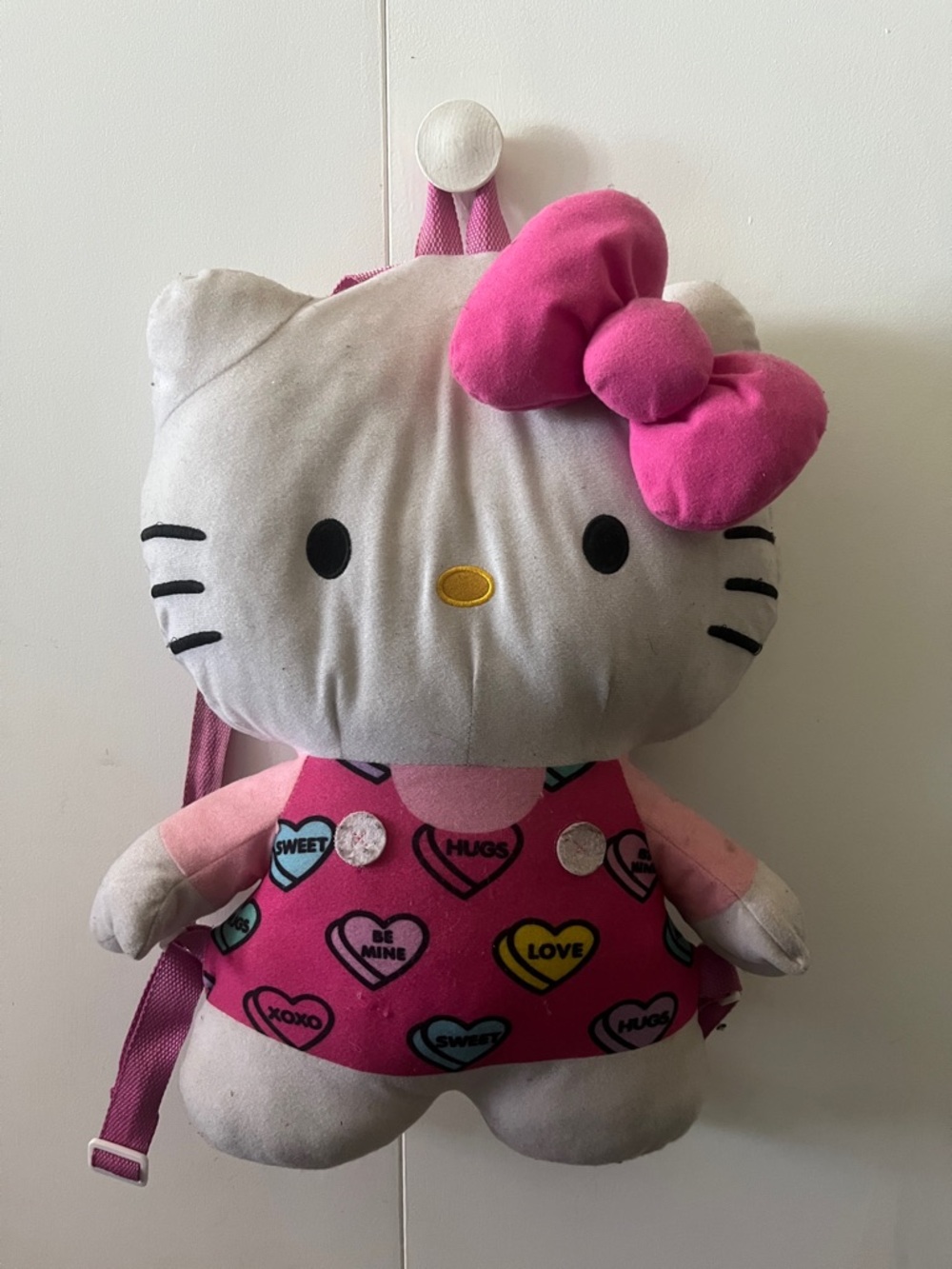 Hello Kitty Plush Backpack in Pink with Heart Dress